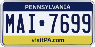 PA license plate MAI7699