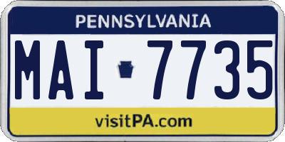 PA license plate MAI7735