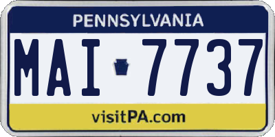 PA license plate MAI7737