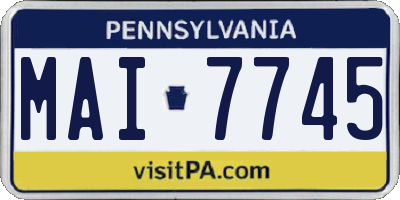 PA license plate MAI7745