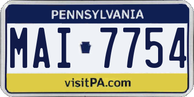 PA license plate MAI7754
