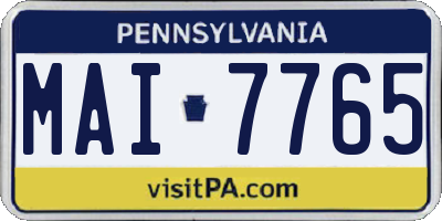 PA license plate MAI7765