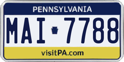 PA license plate MAI7788