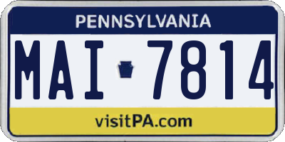 PA license plate MAI7814