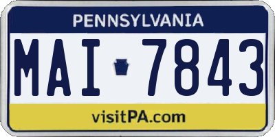 PA license plate MAI7843