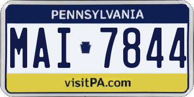 PA license plate MAI7844