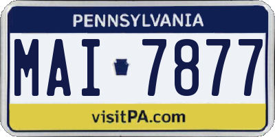 PA license plate MAI7877