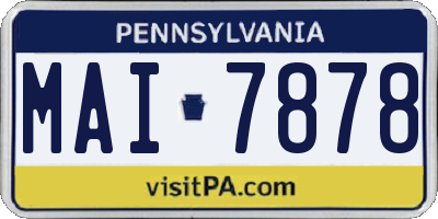 PA license plate MAI7878