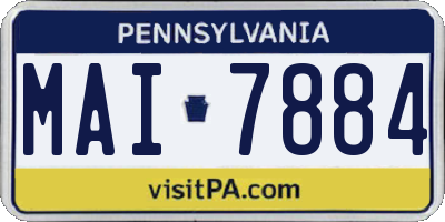 PA license plate MAI7884