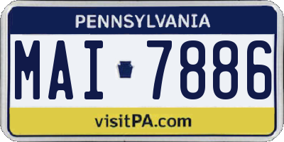 PA license plate MAI7886
