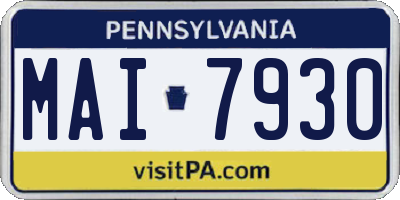 PA license plate MAI7930