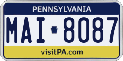 PA license plate MAI8087