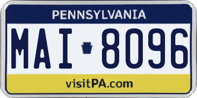 PA license plate MAI8096