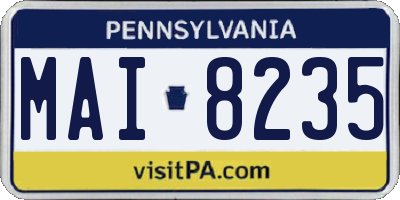 PA license plate MAI8235