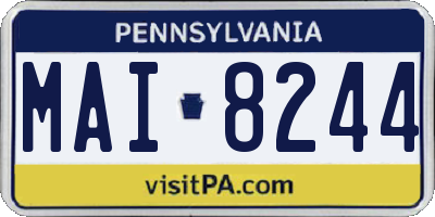 PA license plate MAI8244
