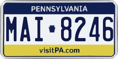 PA license plate MAI8246