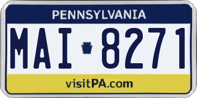 PA license plate MAI8271