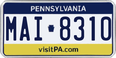 PA license plate MAI8310