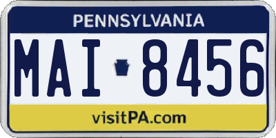 PA license plate MAI8456