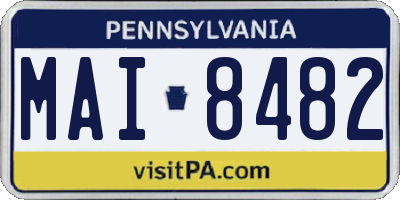 PA license plate MAI8482
