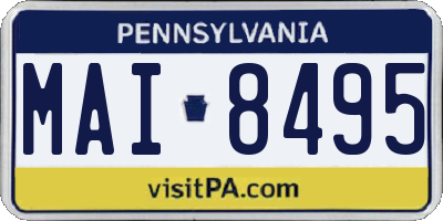 PA license plate MAI8495