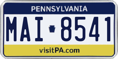 PA license plate MAI8541
