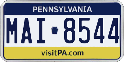 PA license plate MAI8544