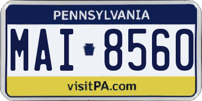 PA license plate MAI8560