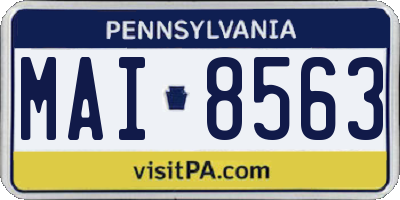 PA license plate MAI8563