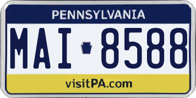 PA license plate MAI8588