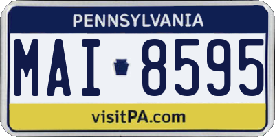 PA license plate MAI8595