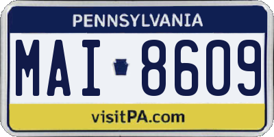 PA license plate MAI8609