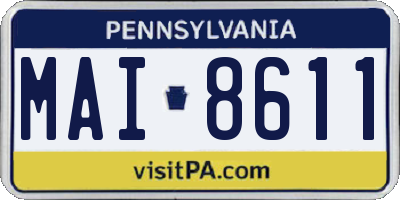 PA license plate MAI8611