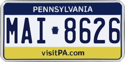 PA license plate MAI8626