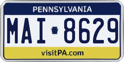 PA license plate MAI8629