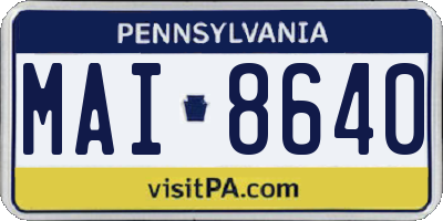 PA license plate MAI8640