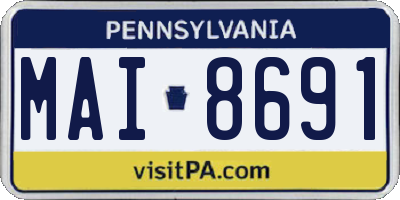 PA license plate MAI8691