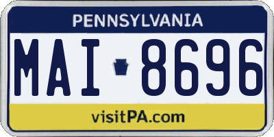 PA license plate MAI8696