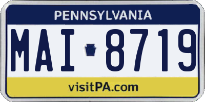 PA license plate MAI8719