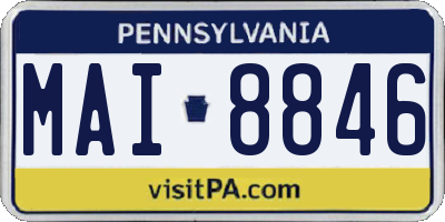 PA license plate MAI8846