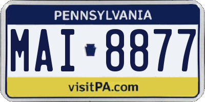 PA license plate MAI8877