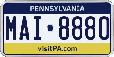 PA license plate MAI8880