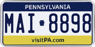 PA license plate MAI8898