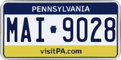 PA license plate MAI9028