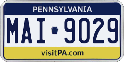 PA license plate MAI9029