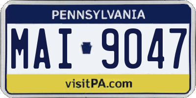 PA license plate MAI9047