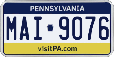 PA license plate MAI9076
