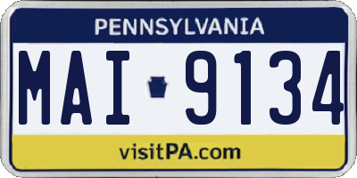 PA license plate MAI9134