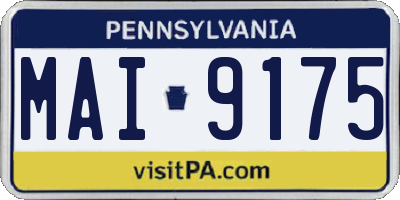 PA license plate MAI9175