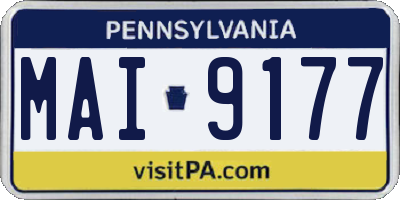 PA license plate MAI9177